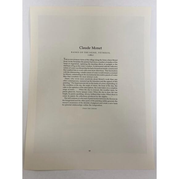 Claude Monet, The Artist's Garden at Vétheuil, Print, Book Page, M-03-01 - Picture 2 of 2